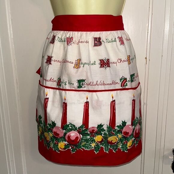 Vintage Other - Vintage mid century Christmas apron with 2 large front pockets